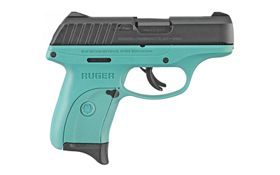 RUGER EC9s 9MM LUGER AS 7-SHOT BLUED SLIDE/TURQUOISE FRAME < - for sale