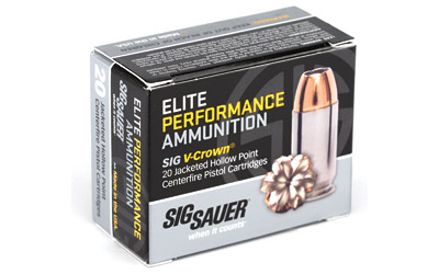 SIG 9MM LUGER 147GR ELITE V-CROWN JHP 20RD 10BX/CS - for sale